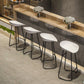 Modern Armless Backrest Counter Stool Iron Bar Stool with Acrylic Seat for Milk Tea Shop