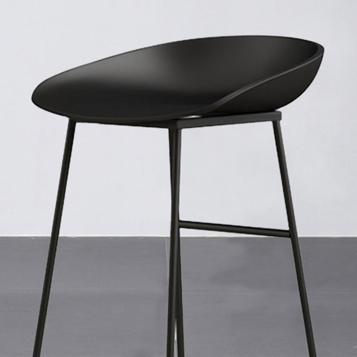 Modern Armless Backrest Counter Stool Iron Bar Stool with Acrylic Seat for Milk Tea Shop