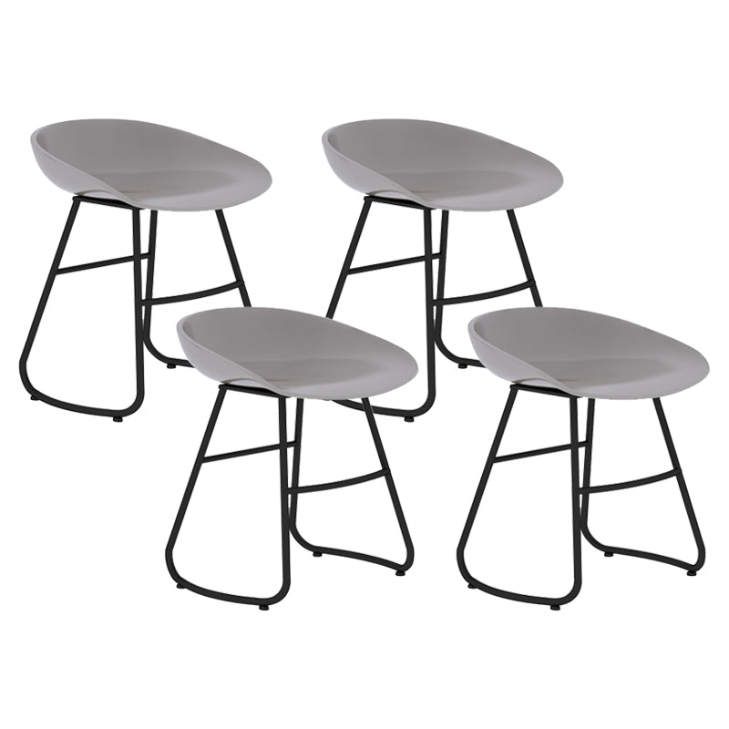 Modern Armless Backrest Counter Stool Iron Bar Stool with Acrylic Seat for Milk Tea Shop