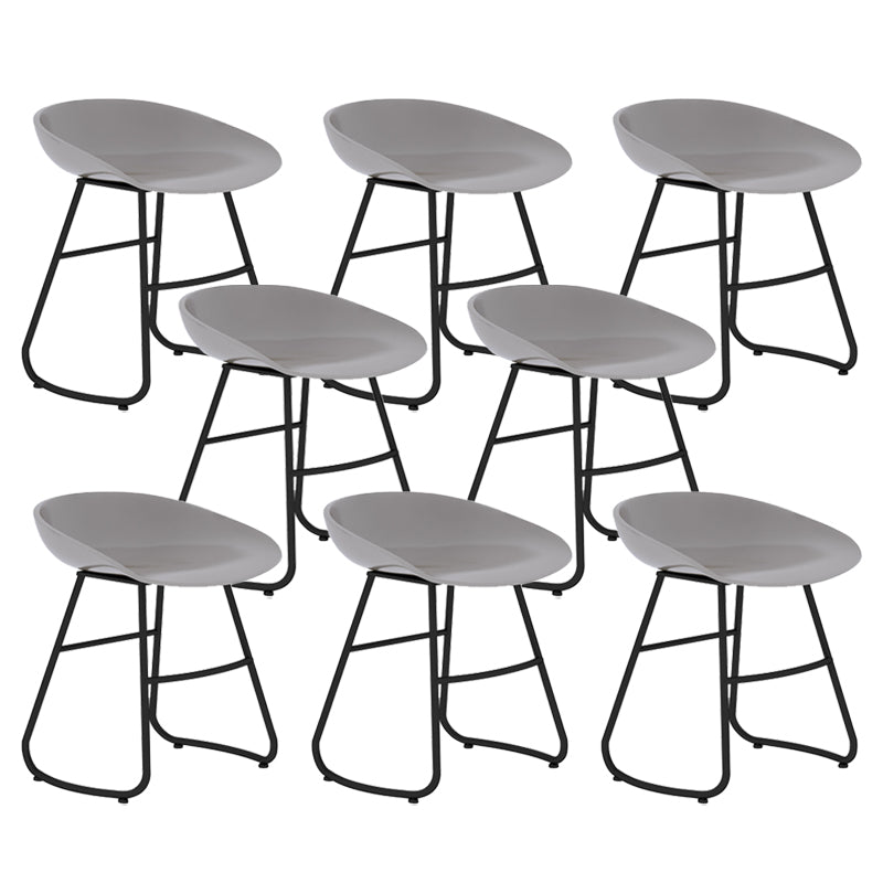 Modern Armless Backrest Counter Stool Iron Bar Stool with Acrylic Seat for Milk Tea Shop