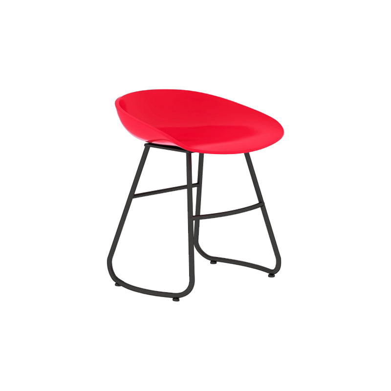 Modern Armless Backrest Counter Stool Iron Bar Stool with Acrylic Seat for Milk Tea Shop