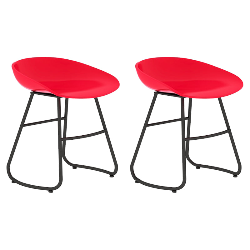 Modern Armless Backrest Counter Stool Iron Bar Stool with Acrylic Seat for Milk Tea Shop
