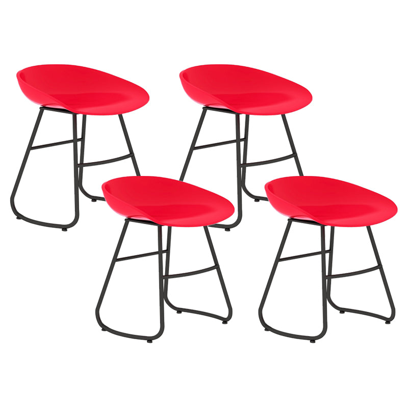 Modern Armless Backrest Counter Stool Iron Bar Stool with Acrylic Seat for Milk Tea Shop