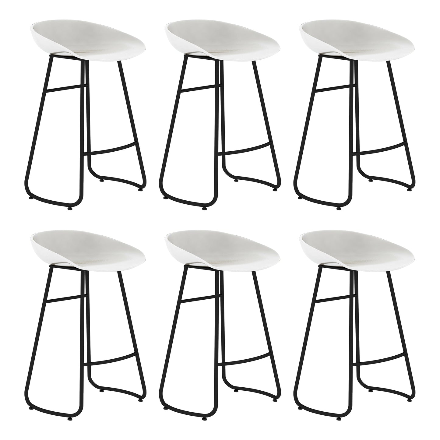 Modern Armless Backrest Counter Stool Iron Bar Stool with Acrylic Seat for Milk Tea Shop