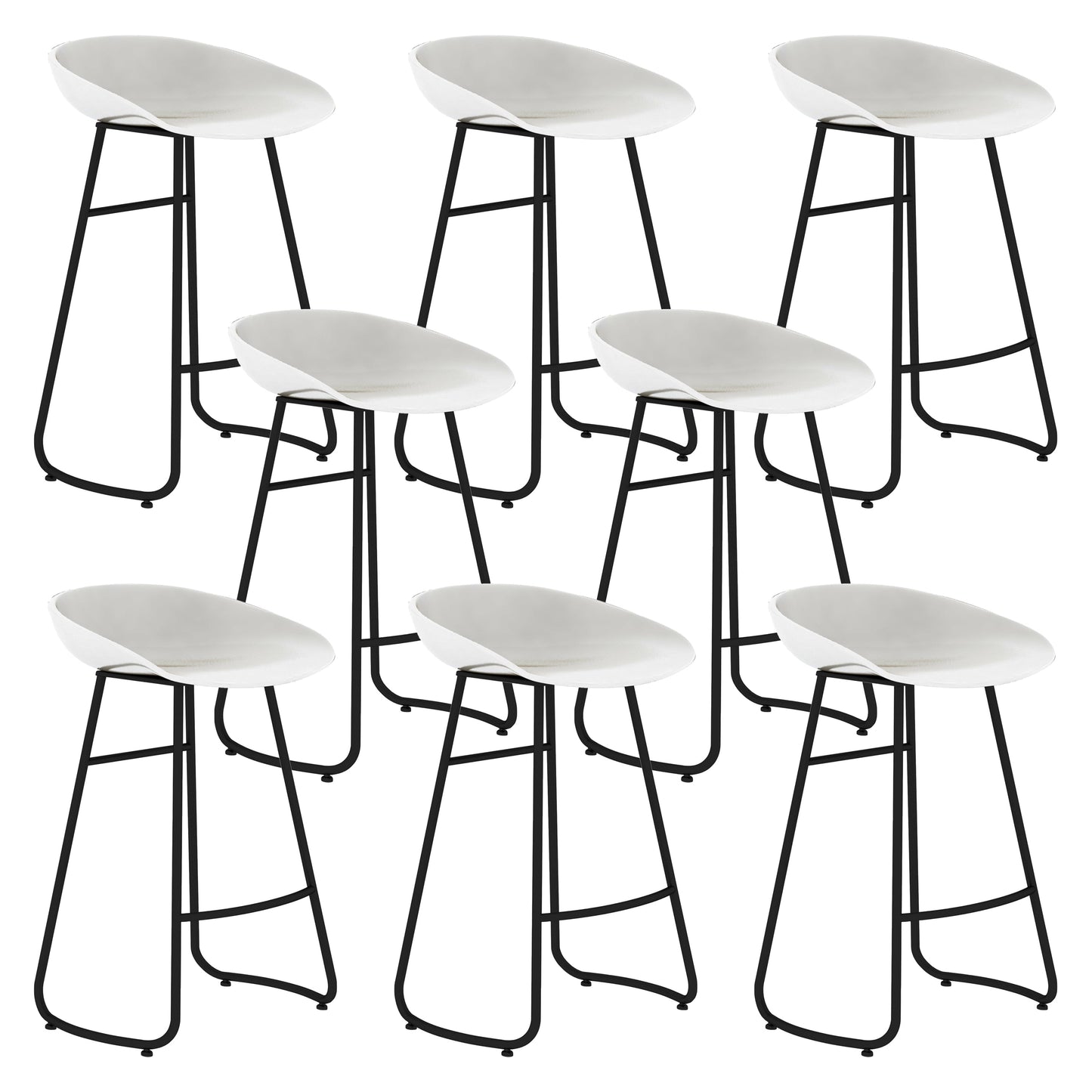 Modern Armless Backrest Counter Stool Iron Bar Stool with Acrylic Seat for Milk Tea Shop