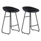 Modern Armless Backrest Counter Stool Iron Bar Stool with Acrylic Seat for Milk Tea Shop