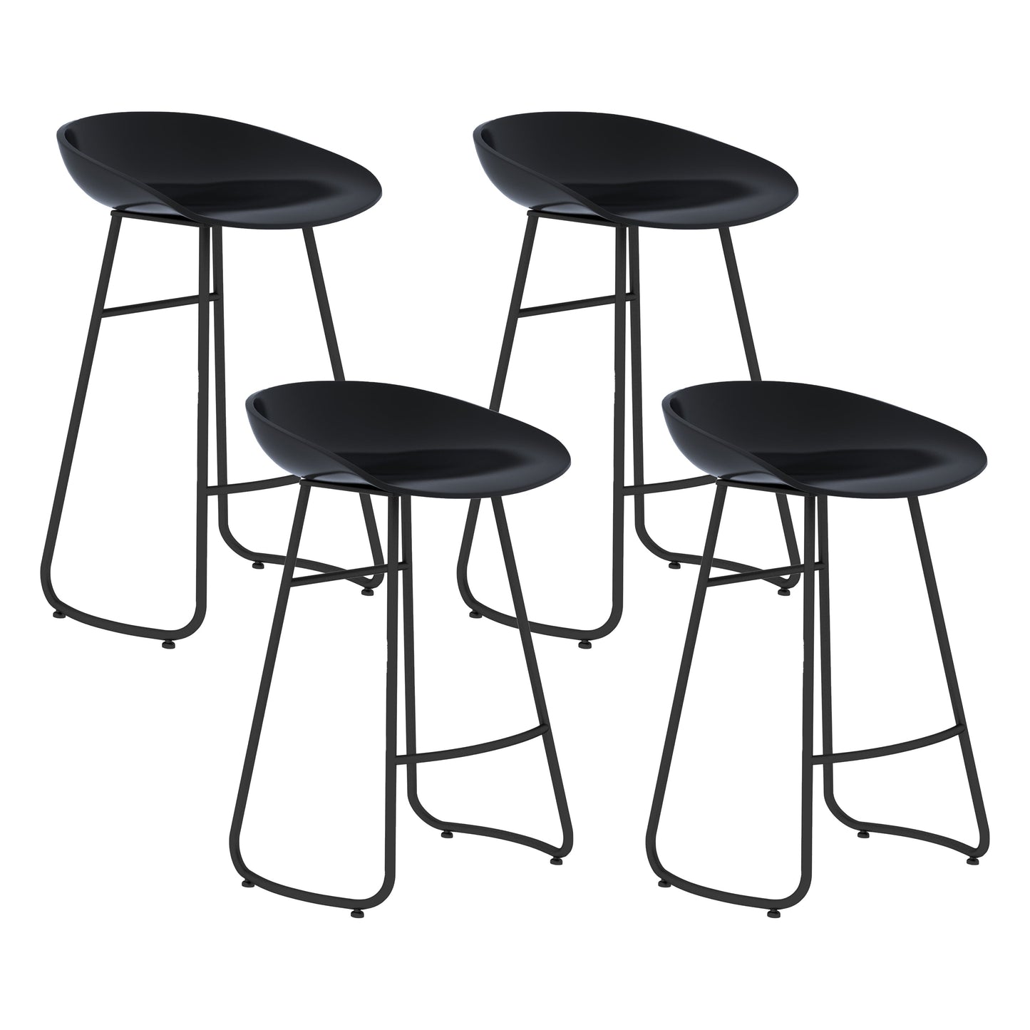 Modern Armless Backrest Counter Stool Iron Bar Stool with Acrylic Seat for Milk Tea Shop