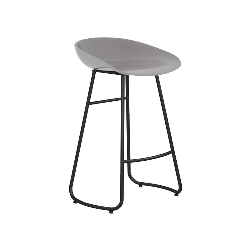 Modern Armless Backrest Counter Stool Iron Bar Stool with Acrylic Seat for Milk Tea Shop