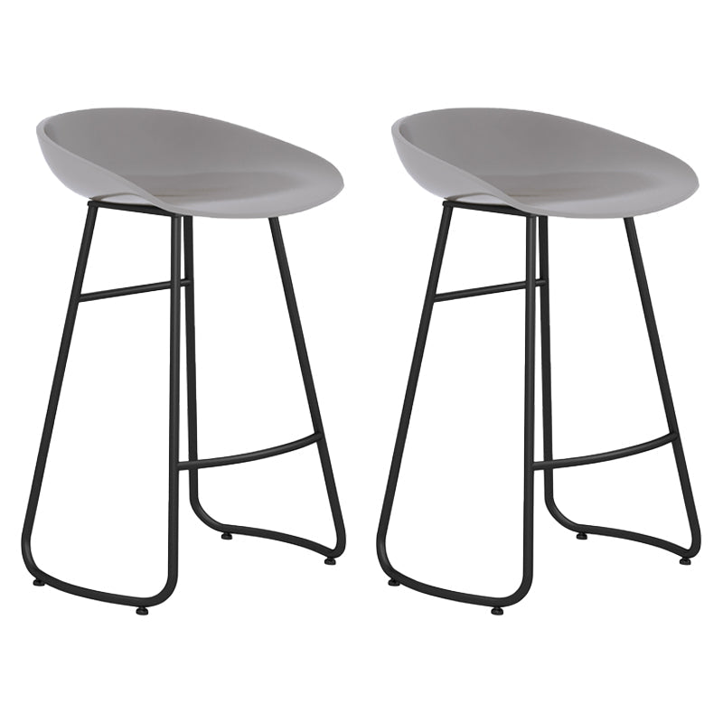 Modern Armless Backrest Counter Stool Iron Bar Stool with Acrylic Seat for Milk Tea Shop