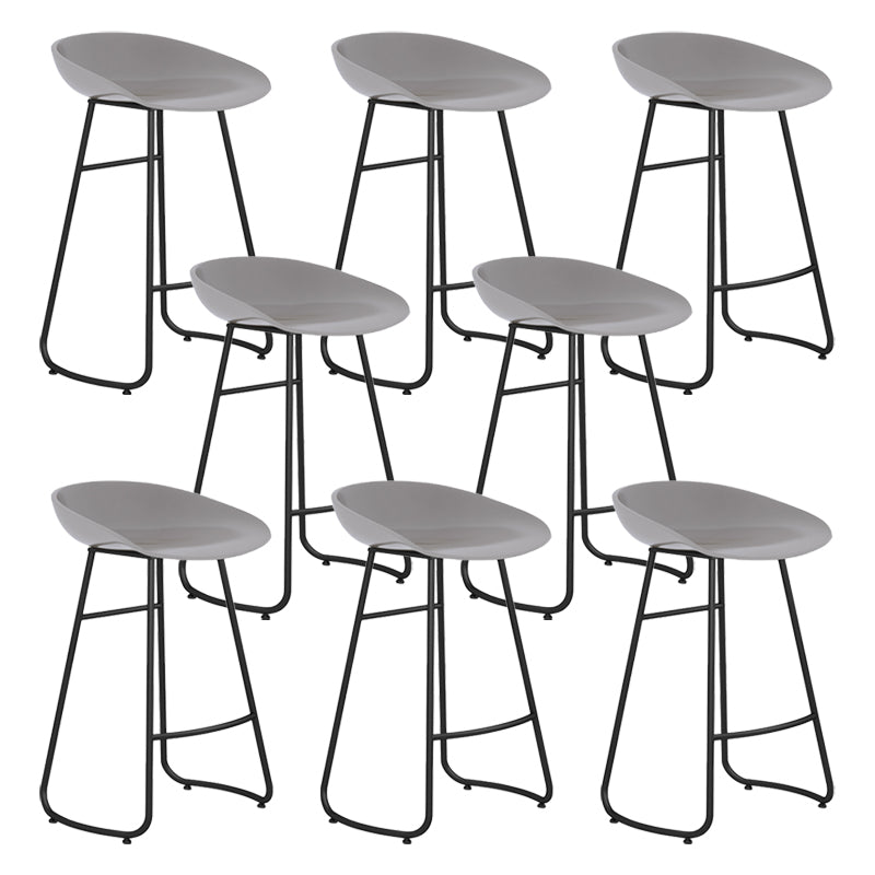 Modern Armless Backrest Counter Stool Iron Bar Stool with Acrylic Seat for Milk Tea Shop