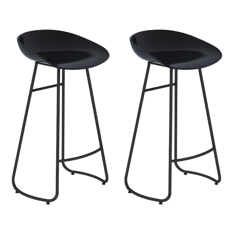 Modern Armless Backrest Counter Stool Iron Bar Stool with Acrylic Seat for Milk Tea Shop