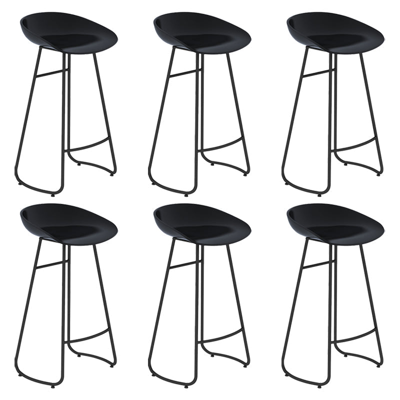 Modern Armless Backrest Counter Stool Iron Bar Stool with Acrylic Seat for Milk Tea Shop