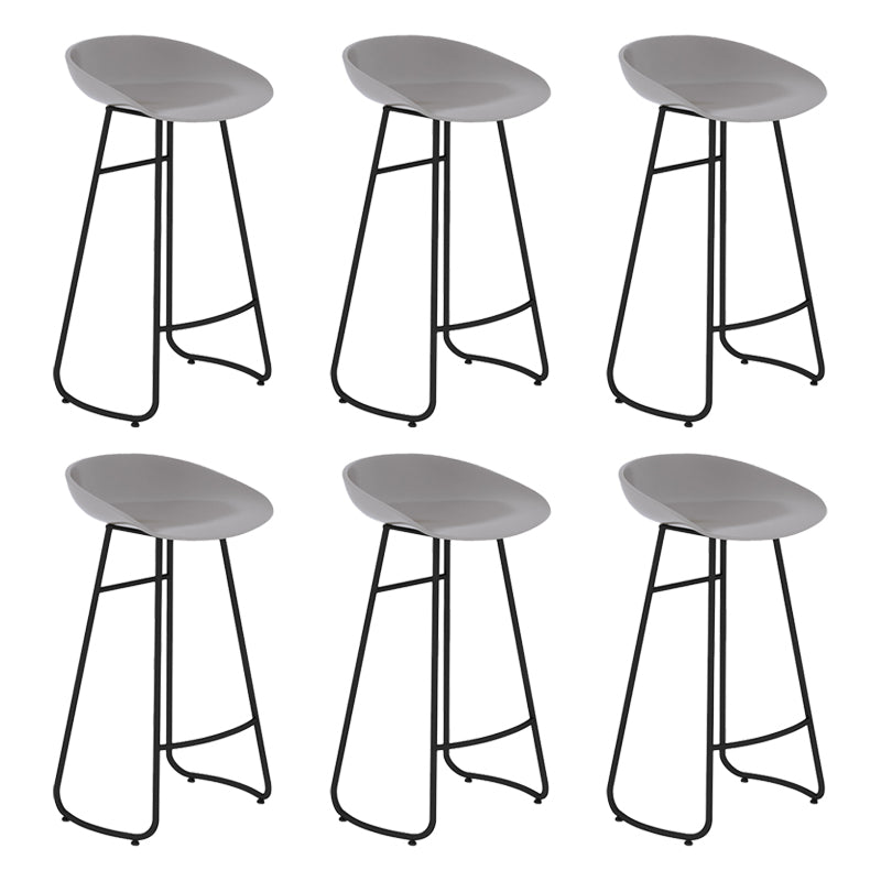 Modern Armless Backrest Counter Stool Iron Bar Stool with Acrylic Seat for Milk Tea Shop