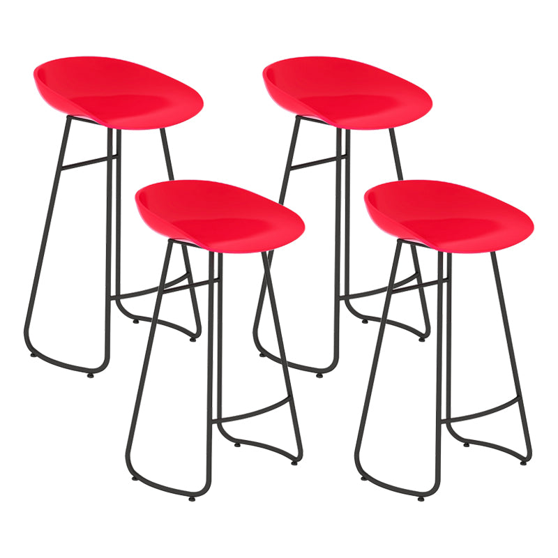 Modern Armless Backrest Counter Stool Iron Bar Stool with Acrylic Seat for Milk Tea Shop