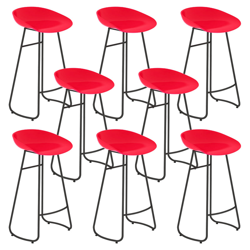 Modern Armless Backrest Counter Stool Iron Bar Stool with Acrylic Seat for Milk Tea Shop