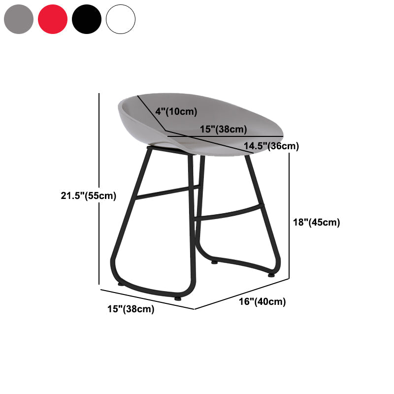 Modern Armless Backrest Counter Stool Iron Bar Stool with Acrylic Seat for Milk Tea Shop