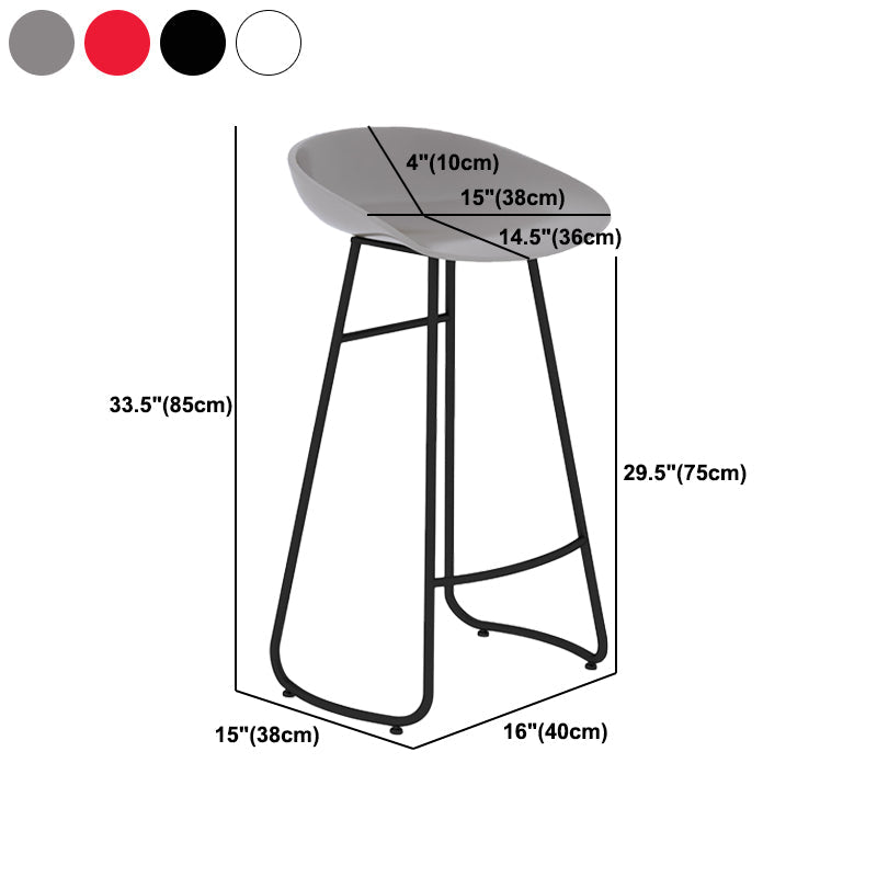 Modern Armless Backrest Counter Stool Iron Bar Stool with Acrylic Seat for Milk Tea Shop