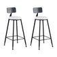 Glam Metal Barstool Fabric Cushion Velvet Stool in Matte Finish for Indoor