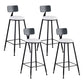 Glam Metal Barstool Fabric Cushion Velvet Stool in Matte Finish for Indoor
