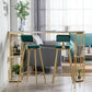 Glam Metal Barstool Fabric Cushion Velvet Stool in Matte Finish for Indoor