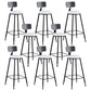 Glam Metal Barstool Fabric Cushion Velvet Stool in Matte Finish for Indoor