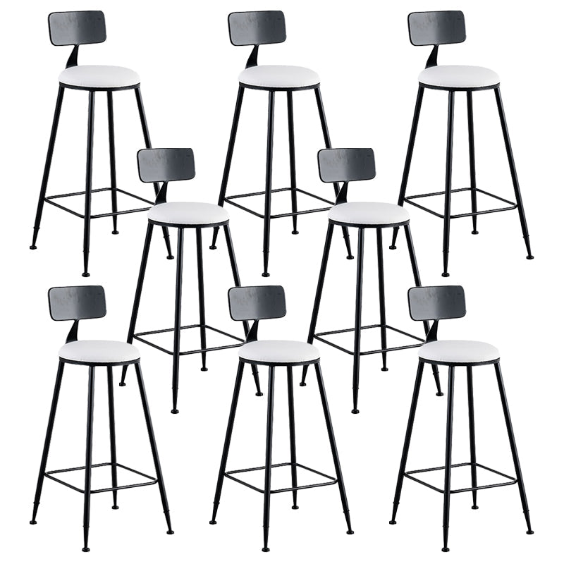 Glam Metal Barstool Fabric Cushion Velvet Stool in Matte Finish for Indoor