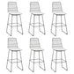 Glam Metal Barstool Fabric Cushion Velvet Stool in Matte Finish for Indoor