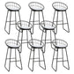 Glam Metal Barstool Fabric Cushion Velvet Stool in Matte Finish for Indoor