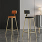 Glam Style Backrest Counter Stool Iron Kitchen Bar Stool with Velvet Cushion and Pedal Clearhalo 'Bar Furniture' 'Bar Stools' 'bar_stools' 'furn' 'furn_bar_stools' 'Furniture' 'Kitchen & Dining Furniture' 5696514