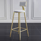 Glam Style Backrest Counter Stool Iron Kitchen Bar Stool with Velvet Cushion and Pedal White 1 Piece Clearhalo 'Bar Furniture' 'Bar Stools' 'bar_stools' 'furn' 'furn_bar_stools' 'Furniture' 'Kitchen & Dining Furniture' 5696515