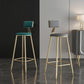 Glam Style Backrest Counter Stool Iron Kitchen Bar Stool with Velvet Cushion and Pedal Clearhalo 'Bar Furniture' 'Bar Stools' 'bar_stools' 'furn' 'furn_bar_stools' 'Furniture' 'Kitchen & Dining Furniture' 5696516