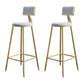 Glam Style Backrest Counter Stool Iron Kitchen Bar Stool with Velvet Cushion and Pedal White 2 Piece Set Clearhalo 'Bar Furniture' 'Bar Stools' 'bar_stools' 'furn' 'furn_bar_stools' 'Furniture' 'Kitchen & Dining Furniture' 5696517