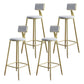 Glam Style Backrest Counter Stool Iron Kitchen Bar Stool with Velvet Cushion and Pedal White 4 Piece Set Clearhalo 'Bar Furniture' 'Bar Stools' 'bar_stools' 'furn' 'furn_bar_stools' 'Furniture' 'Kitchen & Dining Furniture' 5696518