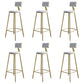 Glam Style Backrest Counter Stool Iron Kitchen Bar Stool with Velvet Cushion and Pedal White 6 Piece Set Clearhalo 'Bar Furniture' 'Bar Stools' 'bar_stools' 'furn' 'furn_bar_stools' 'Furniture' 'Kitchen & Dining Furniture' 5696520