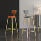 Glam Style Backrest Counter Stool Iron Kitchen Bar Stool with Velvet Cushion and Pedal Clearhalo 'Bar Furniture' 'Bar Stools' 'bar_stools' 'furn' 'furn_bar_stools' 'Furniture' 'Kitchen & Dining Furniture' 5696521