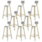 Glam Style Backrest Counter Stool Iron Kitchen Bar Stool with Velvet Cushion and Pedal White 8 Piece Set Clearhalo 'Bar Furniture' 'Bar Stools' 'bar_stools' 'furn' 'furn_bar_stools' 'Furniture' 'Kitchen & Dining Furniture' 5696522