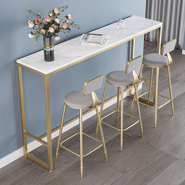 Glam Style Backrest Counter Stool Iron Kitchen Bar Stool with Velvet Cushion and Pedal Clearhalo 'Bar Furniture' 'Bar Stools' 'bar_stools' 'furn' 'furn_bar_stools' 'Furniture' 'Kitchen & Dining Furniture' 5696533
