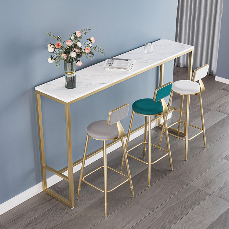Glam Style Backrest Counter Stool Iron Kitchen Bar Stool with Velvet Cushion and Pedal Clearhalo 'Bar Furniture' 'Bar Stools' 'bar_stools' 'furn' 'furn_bar_stools' 'Furniture' 'Kitchen & Dining Furniture' 5696536