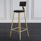Glam Style Backrest Counter Stool Iron Kitchen Bar Stool with Velvet Cushion and Pedal Black 1 Piece Clearhalo 'Bar Furniture' 'Bar Stools' 'bar_stools' 'furn' 'furn_bar_stools' 'Furniture' 'Kitchen & Dining Furniture' 5696541