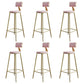 Glam Style Backrest Counter Stool Iron Kitchen Bar Stool with Velvet Cushion and Pedal Pink 6 Piece Set Clearhalo 'Bar Furniture' 'Bar Stools' 'bar_stools' 'furn' 'furn_bar_stools' 'Furniture' 'Kitchen & Dining Furniture' 5696549
