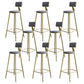 Glam Style Backrest Counter Stool Iron Kitchen Bar Stool with Velvet Cushion and Pedal Gray 8 Piece Set Clearhalo 'Bar Furniture' 'Bar Stools' 'bar_stools' 'furn' 'furn_bar_stools' 'Furniture' 'Kitchen & Dining Furniture' 5696555