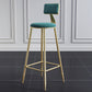 Glam Style Backrest Counter Stool Iron Kitchen Bar Stool with Velvet Cushion and Pedal Green 1 Piece Clearhalo 'Bar Furniture' 'Bar Stools' 'bar_stools' 'furn' 'furn_bar_stools' 'Furniture' 'Kitchen & Dining Furniture' 5696556