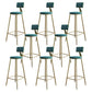 Glam Style Backrest Counter Stool Iron Kitchen Bar Stool with Velvet Cushion and Pedal Green 8 Piece Set Clearhalo 'Bar Furniture' 'Bar Stools' 'bar_stools' 'furn' 'furn_bar_stools' 'Furniture' 'Kitchen & Dining Furniture' 5696560