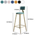 Glam Style Backrest Counter Stool Iron Kitchen Bar Stool with Velvet Cushion and Pedal Clearhalo 'Bar Furniture' 'Bar Stools' 'bar_stools' 'furn' 'furn_bar_stools' 'Furniture' 'Kitchen & Dining Furniture' 5696561