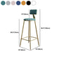 Glam Style Backrest Counter Stool Iron Kitchen Bar Stool with Velvet Cushion and Pedal Clearhalo 'Bar Furniture' 'Bar Stools' 'bar_stools' 'furn' 'furn_bar_stools' 'Furniture' 'Kitchen & Dining Furniture' 5696562
