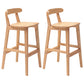 Moderner Tresenhocker ohne Armlehnen, Gummiholz, Café-Barhocker mit Sitz und Pedal