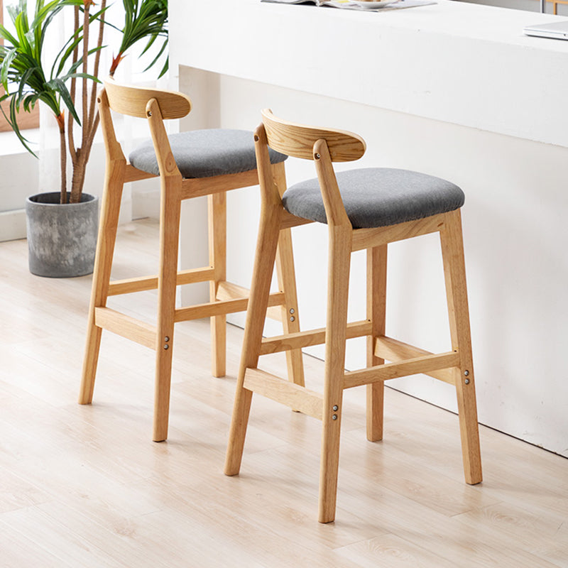 Moderner Tresenhocker ohne Armlehnen, Gummiholz, Café-Barhocker mit Sitz und Pedal