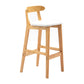 Moderner Tresenhocker ohne Armlehnen, Gummiholz, Café-Barhocker mit Sitz und Pedal