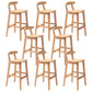 Moderner Tresenhocker ohne Armlehnen, Gummiholz, Café-Barhocker mit Sitz und Pedal