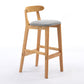 Moderner Tresenhocker ohne Armlehnen, Gummiholz, Café-Barhocker mit Sitz und Pedal